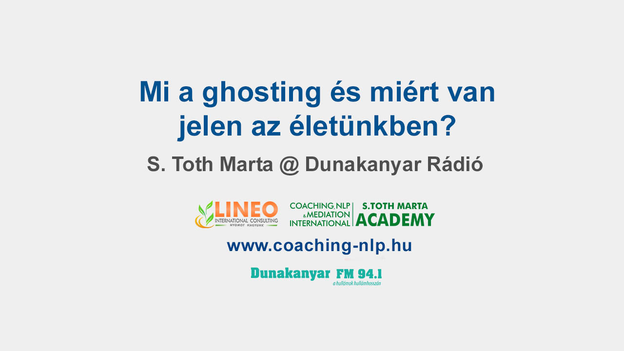 Mi a ghosting és miért van jelen az életünkben? S. Toth Marta @ Dunakanyar Rádió Erről beszélgettünk a DunakanyarFM 94.1 műsorában.